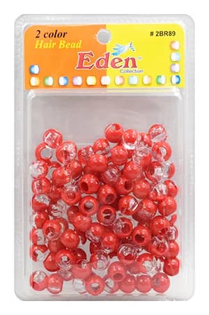 Eden 2Color XLG Blister LG Round Bead-Clear/Red#2BR89-C/RED-pk