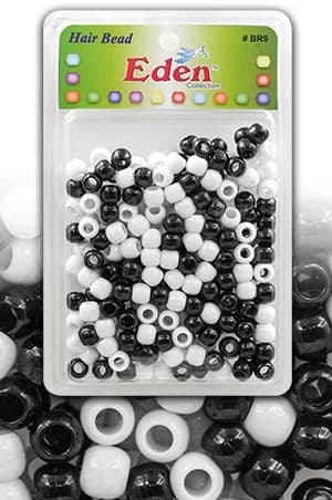 Eden XLG Blister Med Round Bead -Black/White #BR9BW -pk