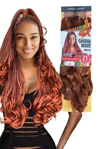 4X Ghana Wave Braid 21"