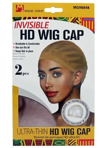 Magic Gold Invisible HD Wig Cap #MG98848 M.Brown (2 pc/pk) -dz