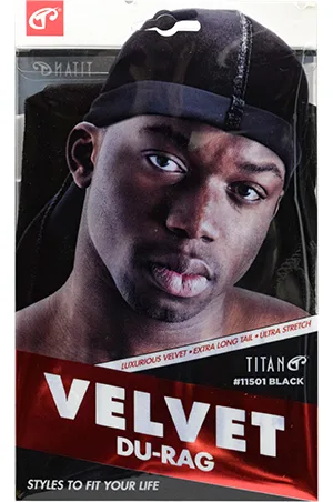 Titan Velvet Durag #11501 (Black)-dz