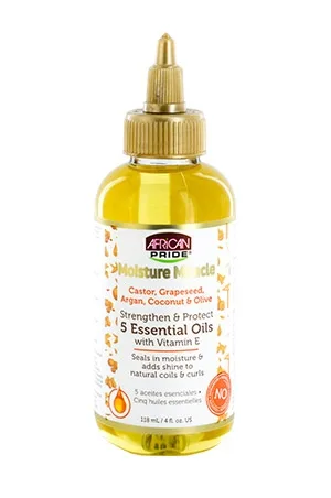 African Pride Moisture Miracle 5 Essential OilW/vitE(4oz)